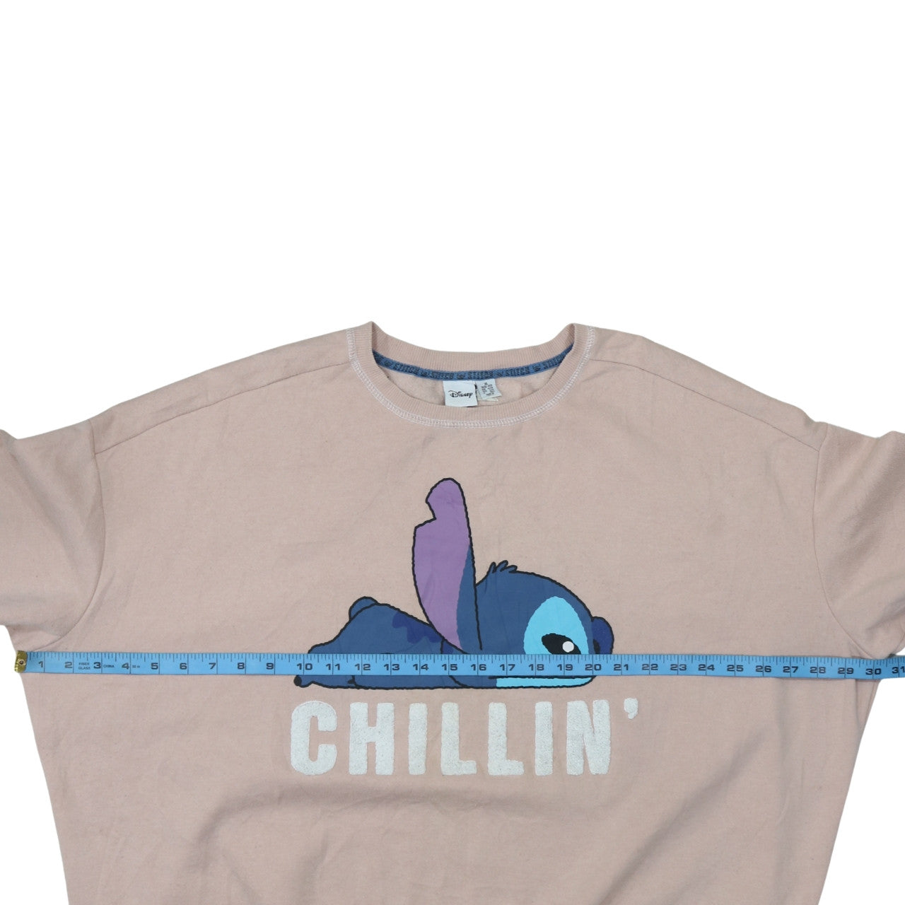 Disney Women Beige Sweatshirt XL Stitch Chillin' Graphic Pullover