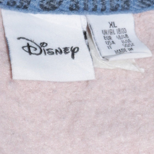 Disney Women Beige Sweatshirt XL Stitch Chillin' Graphic Pullover