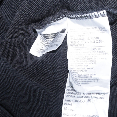 Levi's Men's Black Pullover Hoodie Size S Logo Fleece Sweatshirt