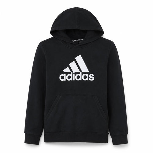 Adidas Boys Black Pullover Hoodie 13-14 Years Graphic Logo Fleece