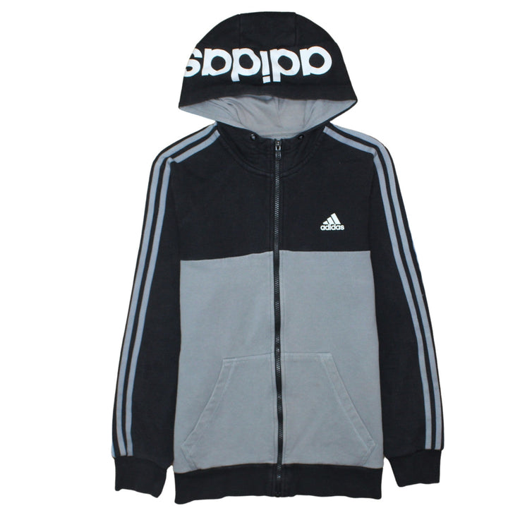 adidas Men Black Full Zip Hoodie M Sports Fleece Sweatshirt