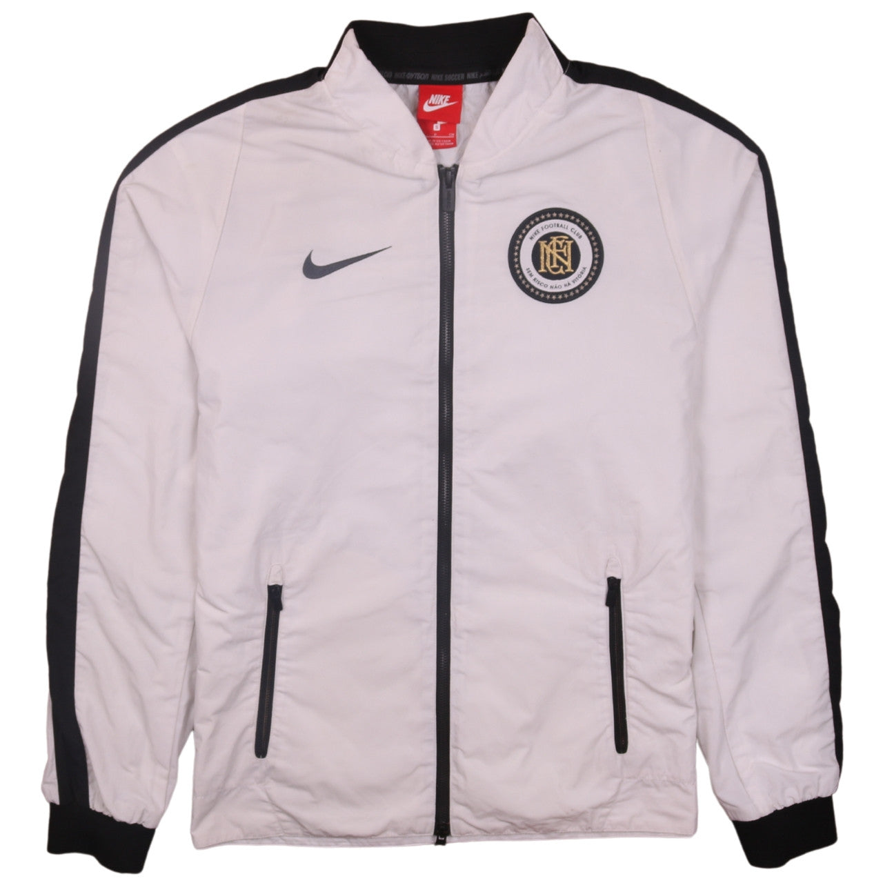 Nike Men's White Track Jacket S Football Club Full Zip Sportswear