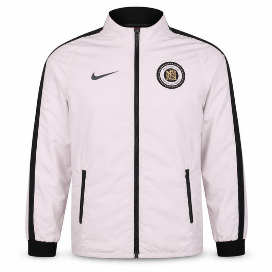 Front view of Nike Men's White Track Jacket S Football Club Full Zip Sportswear