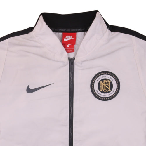 Nike Men's White Track Jacket S Football Club Full Zip Sportswear