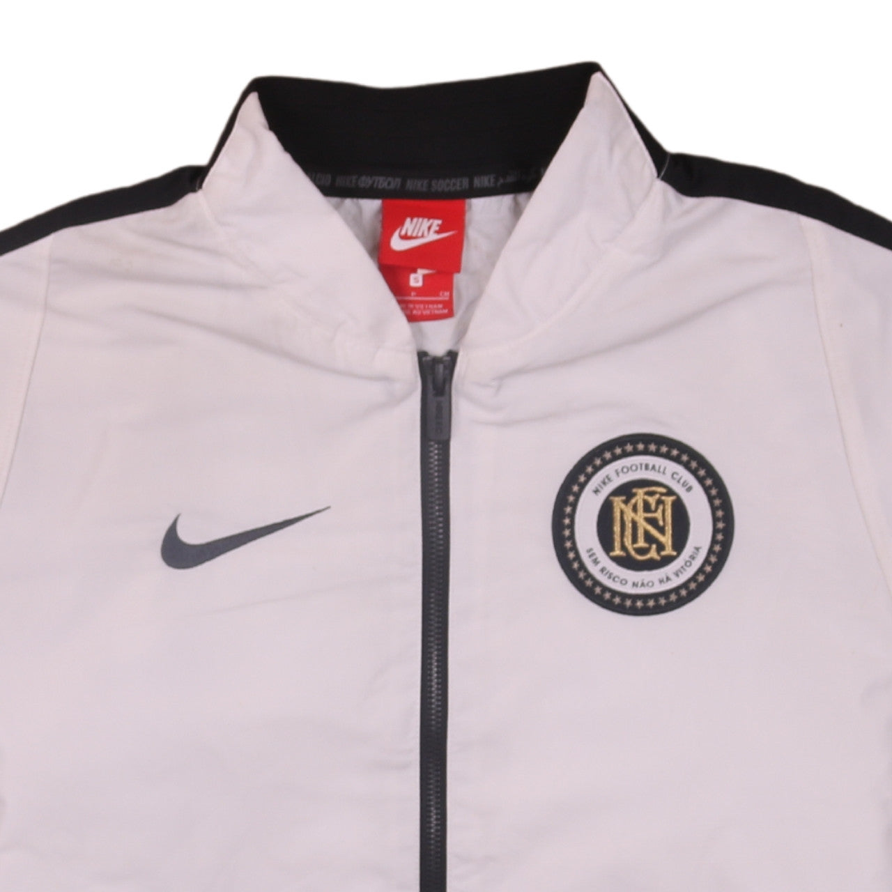 Nike Men's White Track Jacket S Football Club Full Zip Sportswear