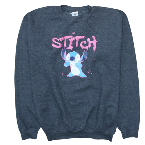 Disney Women’s Navy Blue Stitch Sweatshirt XL Pullover Casual