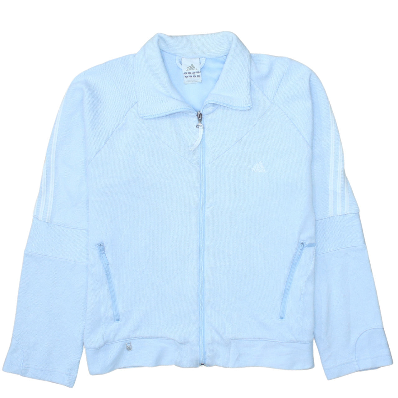 Adidas Women Blue Size 18 Track Jacket Full Zip Sportswear