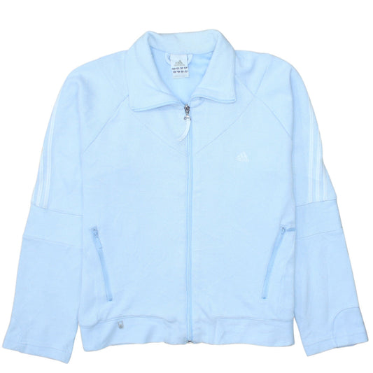 Adidas Women Blue Size 18 Track Jacket Full Zip Sportswear