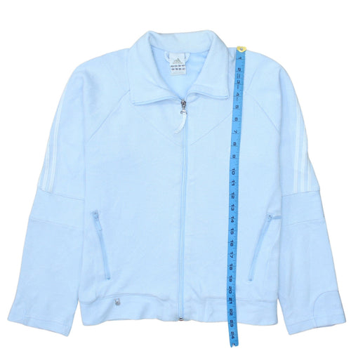 Adidas Women Blue Size 18 Track Jacket Full Zip Sportswear