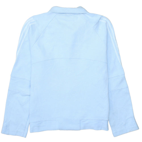 Adidas Women Blue Size 18 Track Jacket Full Zip Sportswear