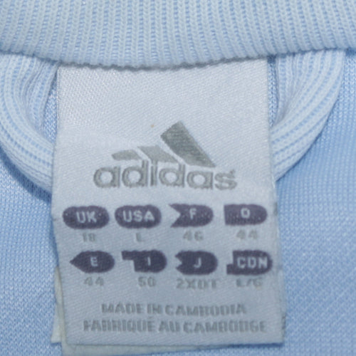 Adidas Women Blue Size 18 Track Jacket Full Zip Sportswear