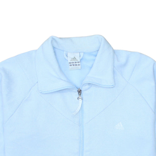 Adidas Women Blue Size 18 Track Jacket Full Zip Sportswear