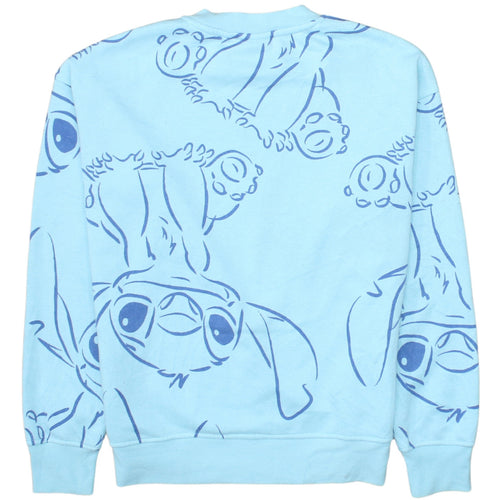 Disney Primark Women Blue Stitch Pullover Sweatshirt Size 2XS