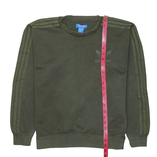 adidas Mens Green Crew Neck Pullover Sweatshirt Size S