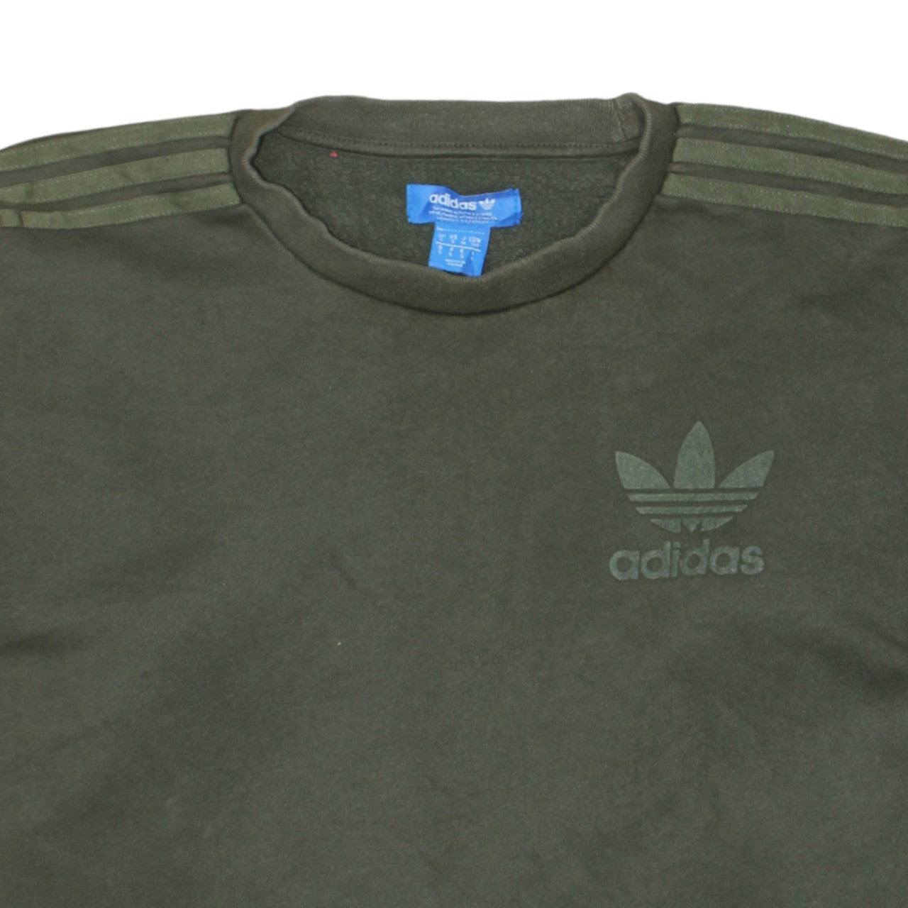 adidas Mens Green Crew Neck Pullover Sweatshirt Size S