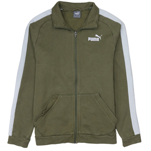 Puma Men's Green Track Jacket Small Full Zip Lightweight Sportswear