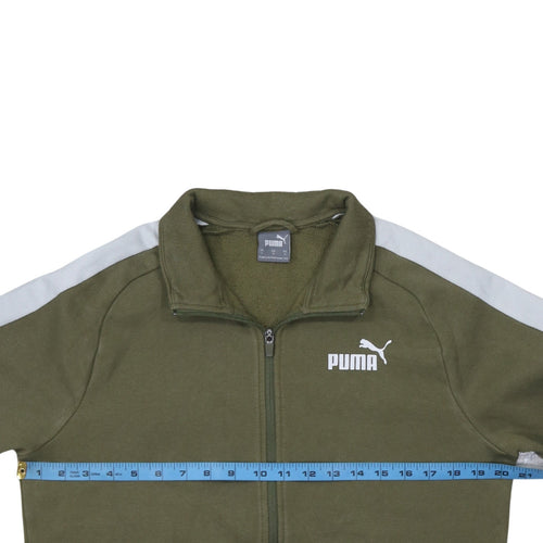 Puma Men's Green Track Jacket Small Full Zip Lightweight Sportswear