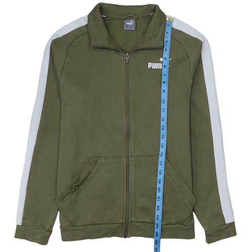 Puma Men's Green Track Jacket Small Full Zip Lightweight Sportswear
