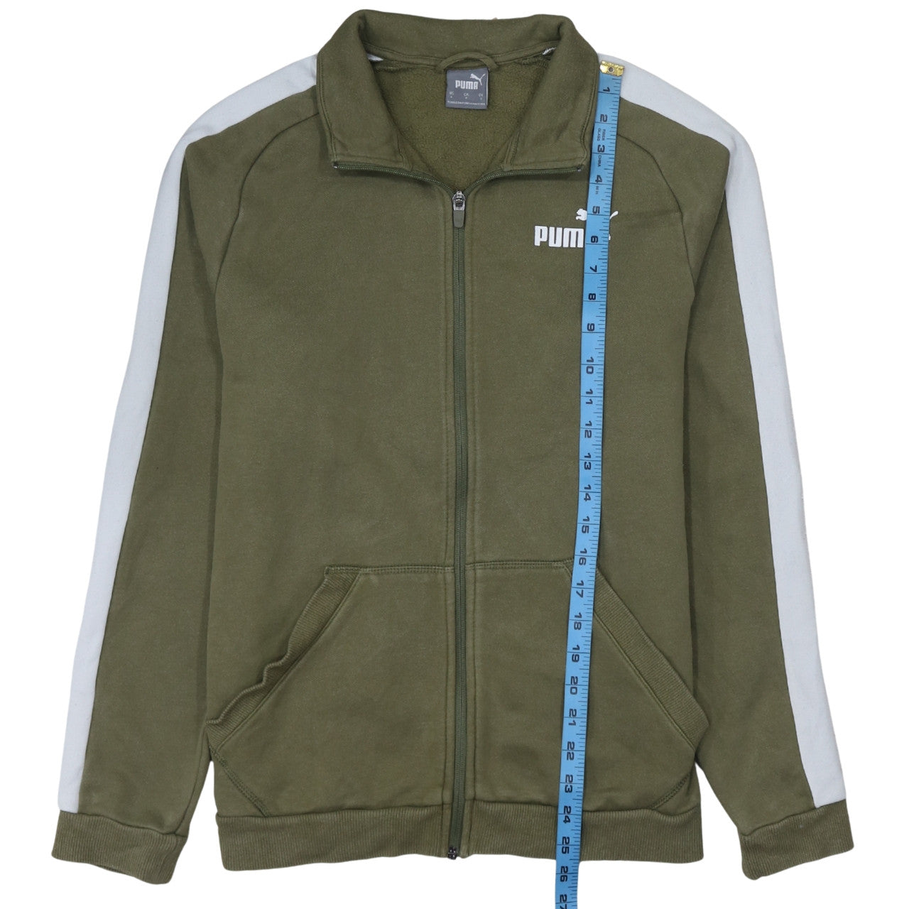 Puma Men's Green Track Jacket Small Full Zip Lightweight Sportswear