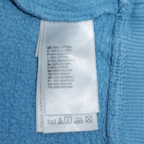 The North Face Men's Blue Pullover Hoodie Size L Cotton Fleece