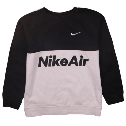 Nike Air Men's Black and White XL Crew Neck Logo Sweatshirt