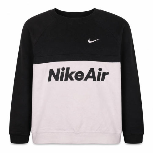 Nike Air Men's Black and White XL Crew Neck Logo Sweatshirt