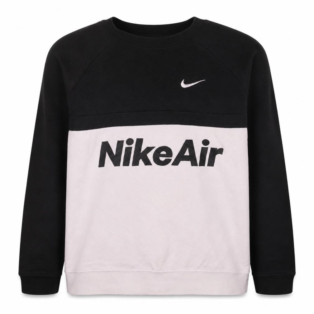 Nike Air Men's Black and White XL Crew Neck Logo Sweatshirt