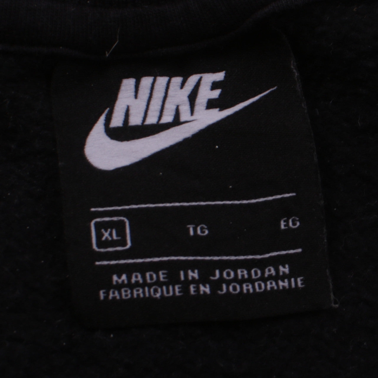 Nike Air Men's Black and White XL Crew Neck Logo Sweatshirt