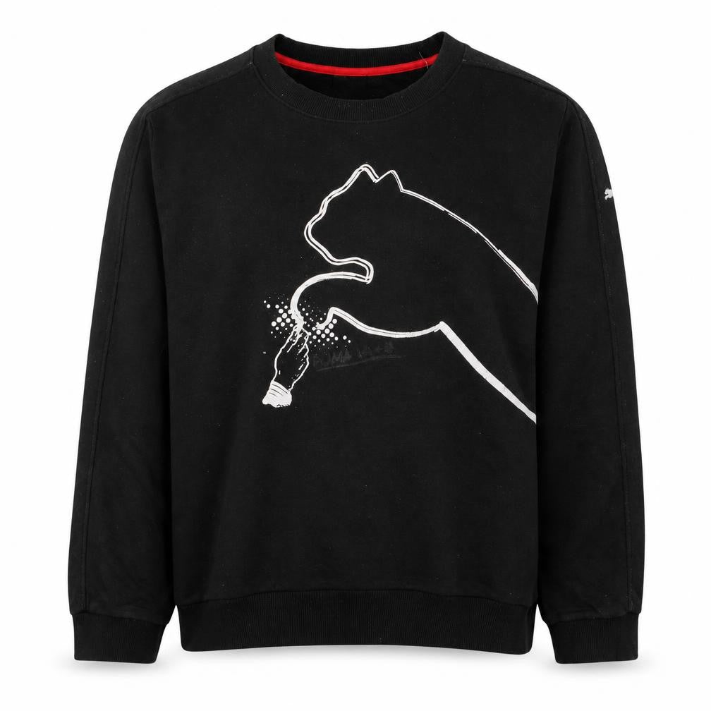 Front view of Puma Men's Black 2XL Graphic Pullover Sweatshirt