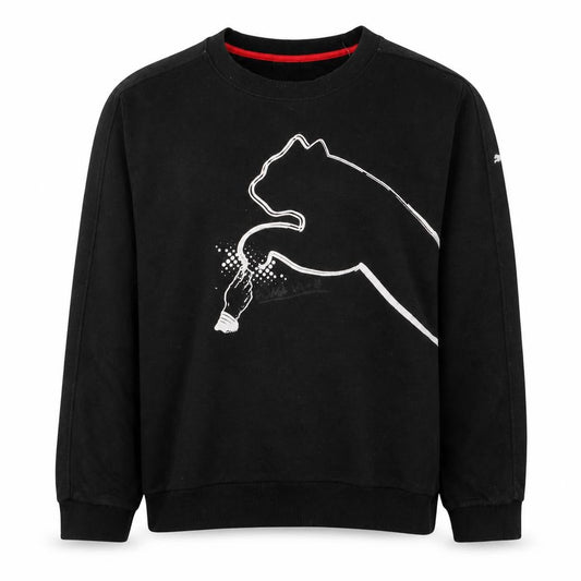 Front view of Puma Men's Black 2XL Graphic Pullover Sweatshirt