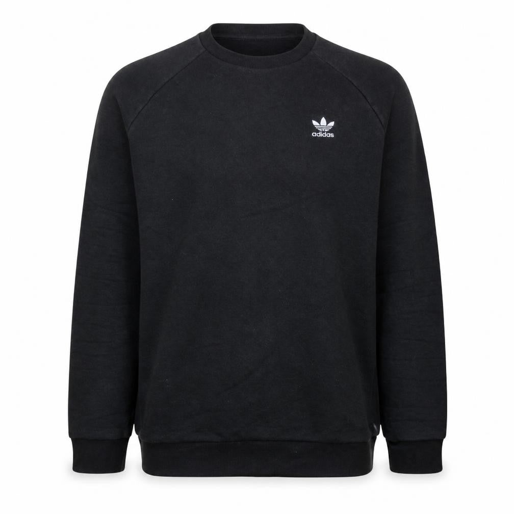 Front view of Adidas Men Black Crew Neck Pullover Sweatshirt M Regular Fit