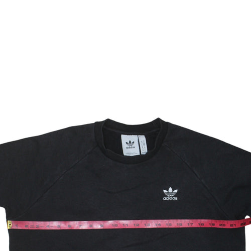 Adidas Men Black Crew Neck Pullover Sweatshirt M Regular Fit