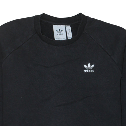 Adidas Men Black Crew Neck Pullover Sweatshirt M Regular Fit