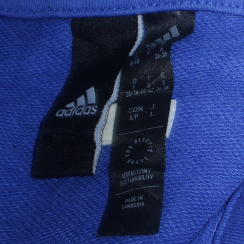 Adidas Womens Blue Colourblock 1/4 Zip Pullover Sweatshirt Size 8