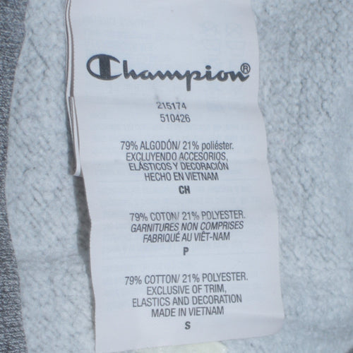 Champion Men's Grey Pullover Hoodie Small Logo Sportswear