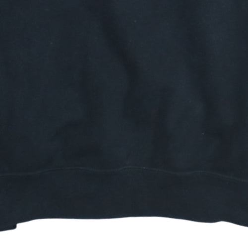 Champion Men's Black Logo Tape Crew Neck Sweatshirt Size L