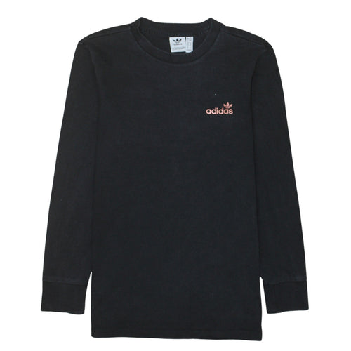 Adidas Women Black Long Sleeve Crew Neck Pullover Sweatshirt UK 8