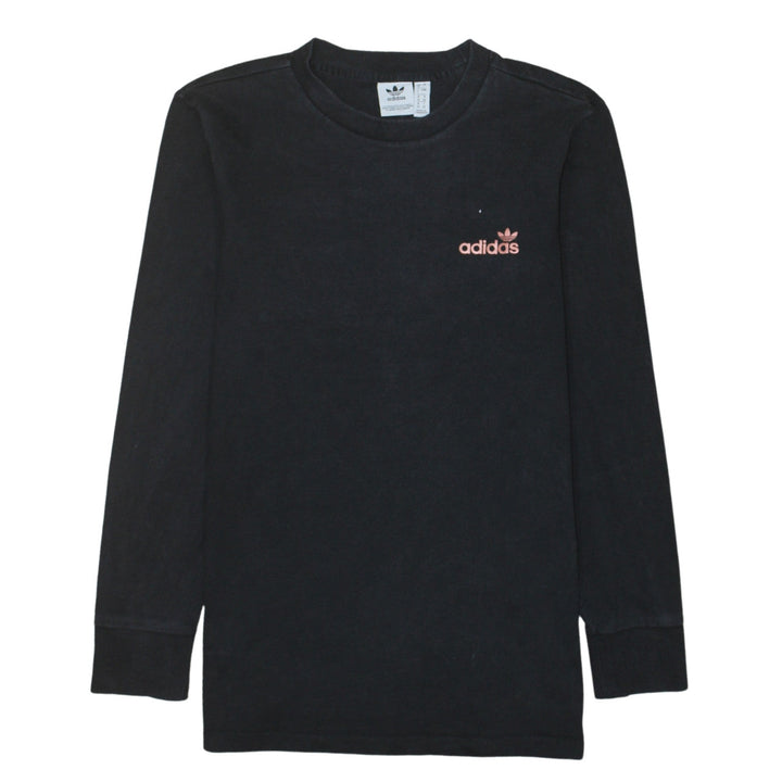 Adidas Women Black Long Sleeve Crew Neck Pullover Sweatshirt UK 8