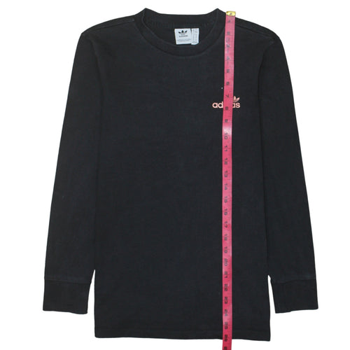 Adidas Women Black Long Sleeve Crew Neck Pullover Sweatshirt UK 8