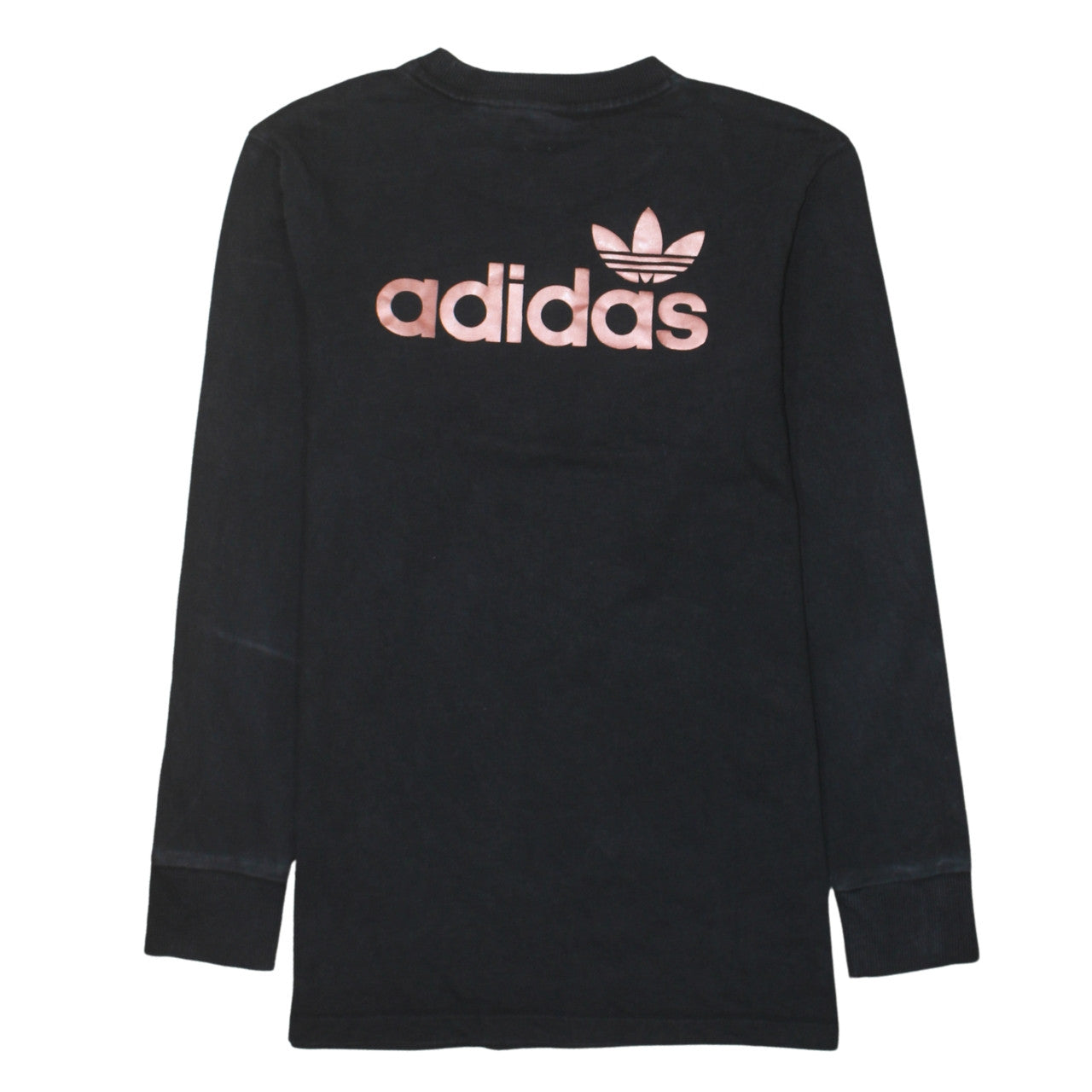 Adidas Women Black Long Sleeve Crew Neck Pullover Sweatshirt UK 8