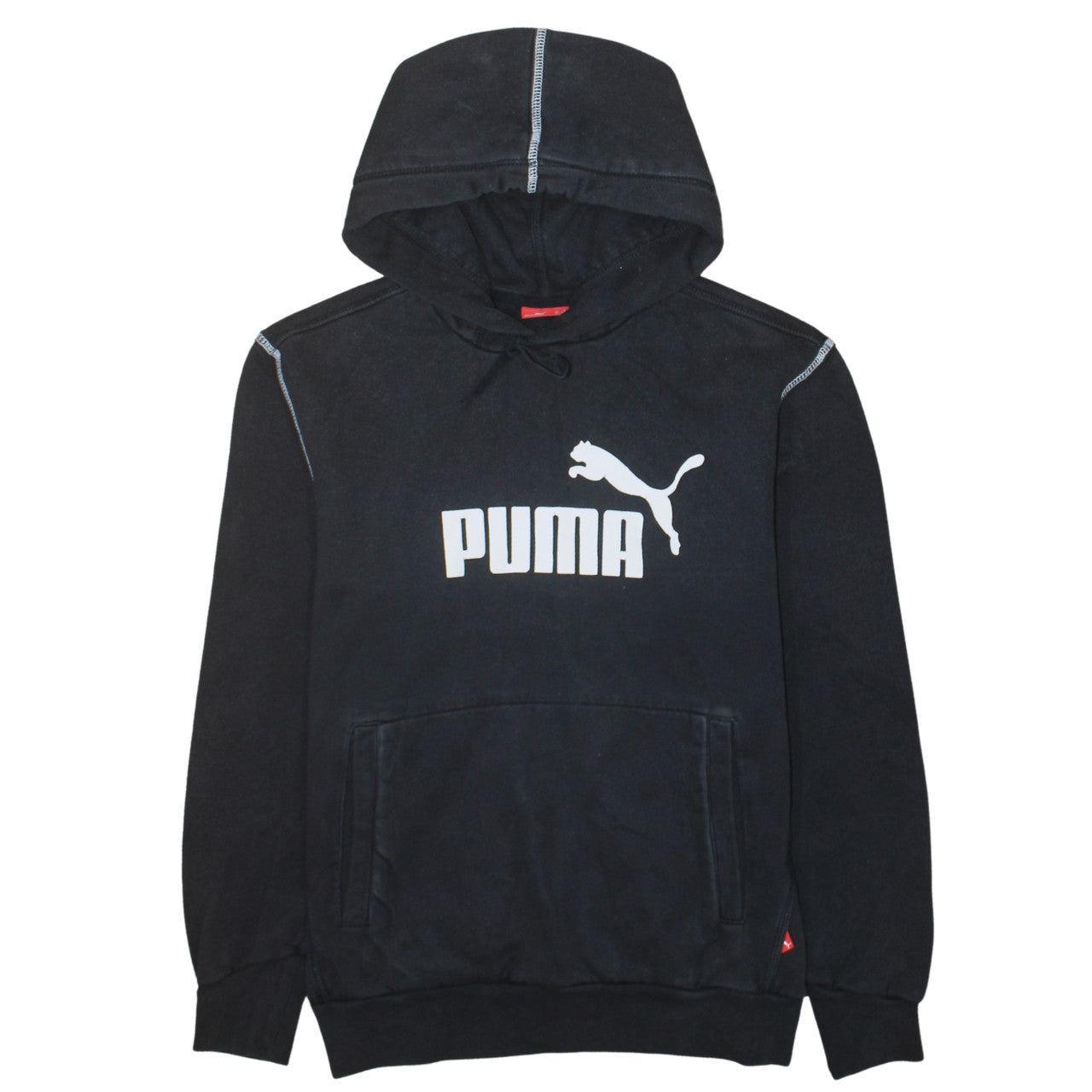 Puma Men's Black Pullover Hoodie S Logo Fleece Sportswear
