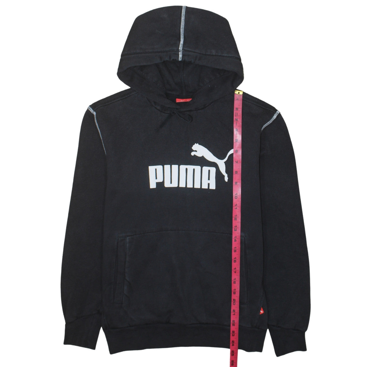 Puma Men's Black Pullover Hoodie S Logo Fleece Sportswear