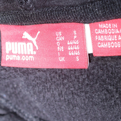 Puma Men's Black Pullover Hoodie S Logo Fleece Sportswear