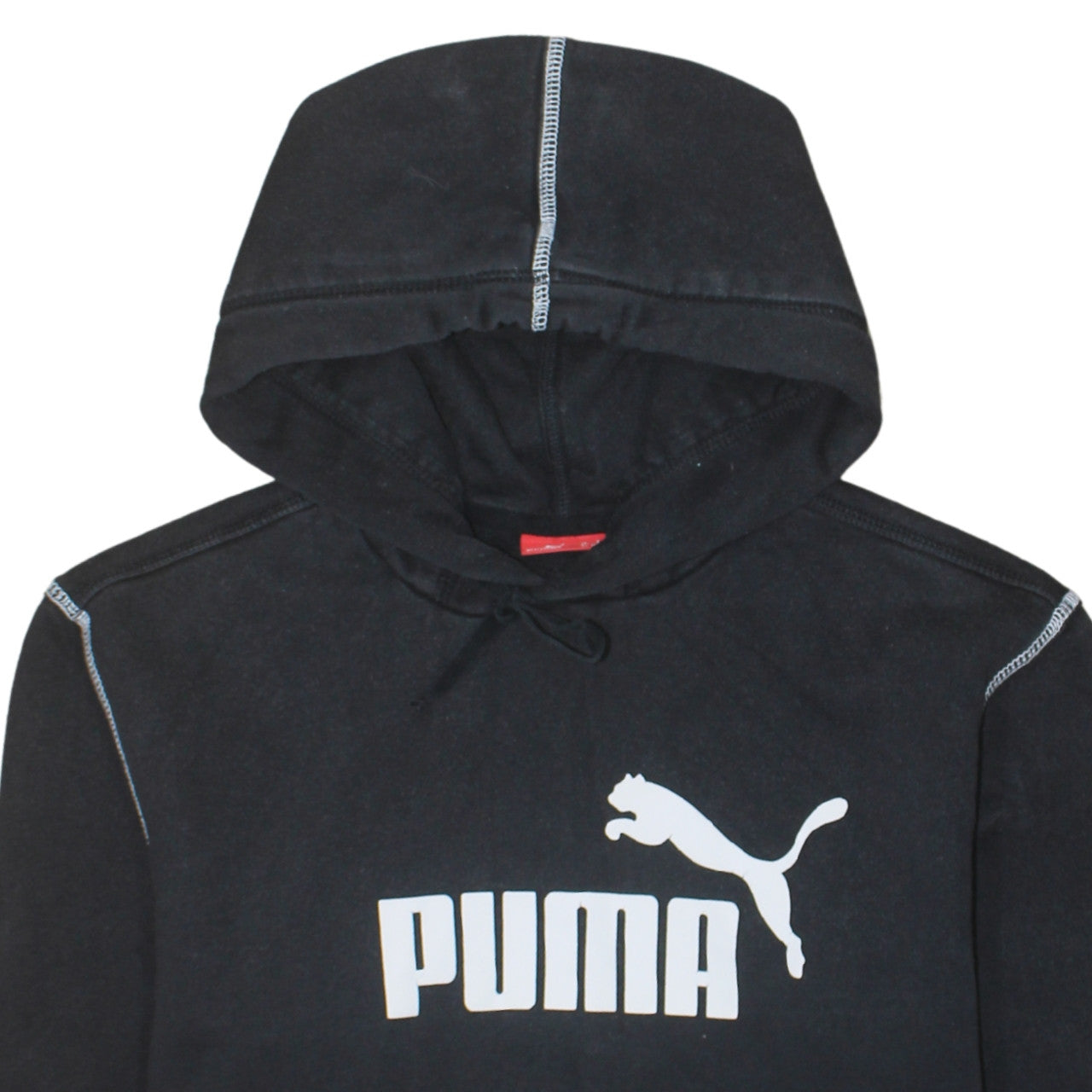 Puma Men's Black Pullover Hoodie S Logo Fleece Sportswear