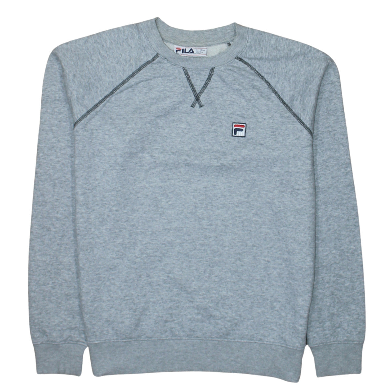 Fila Mens Grey Crew Neck Sweatshirt L Regular Fit Logo Pullover