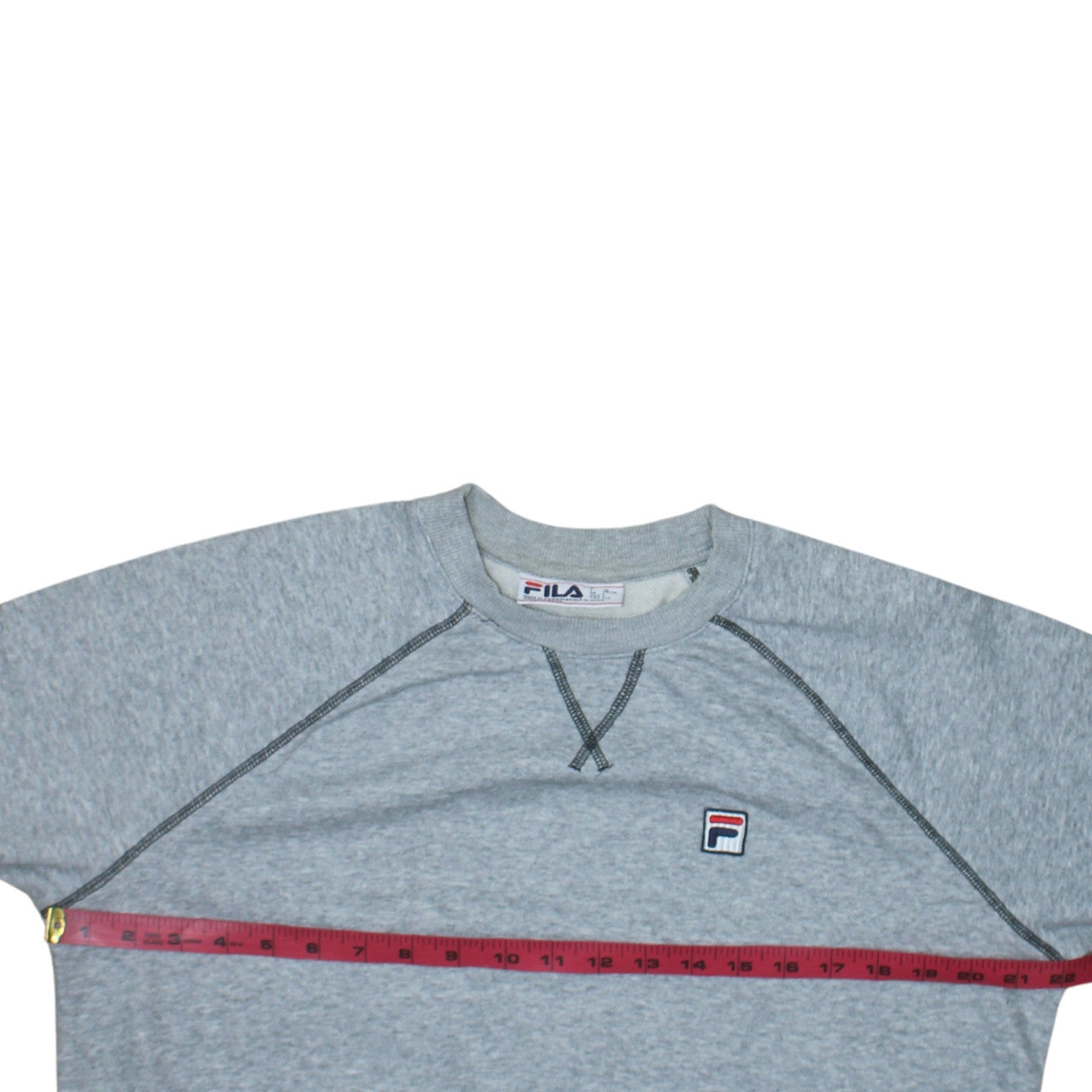 Fila Mens Grey Crew Neck Sweatshirt L Regular Fit Logo Pullover