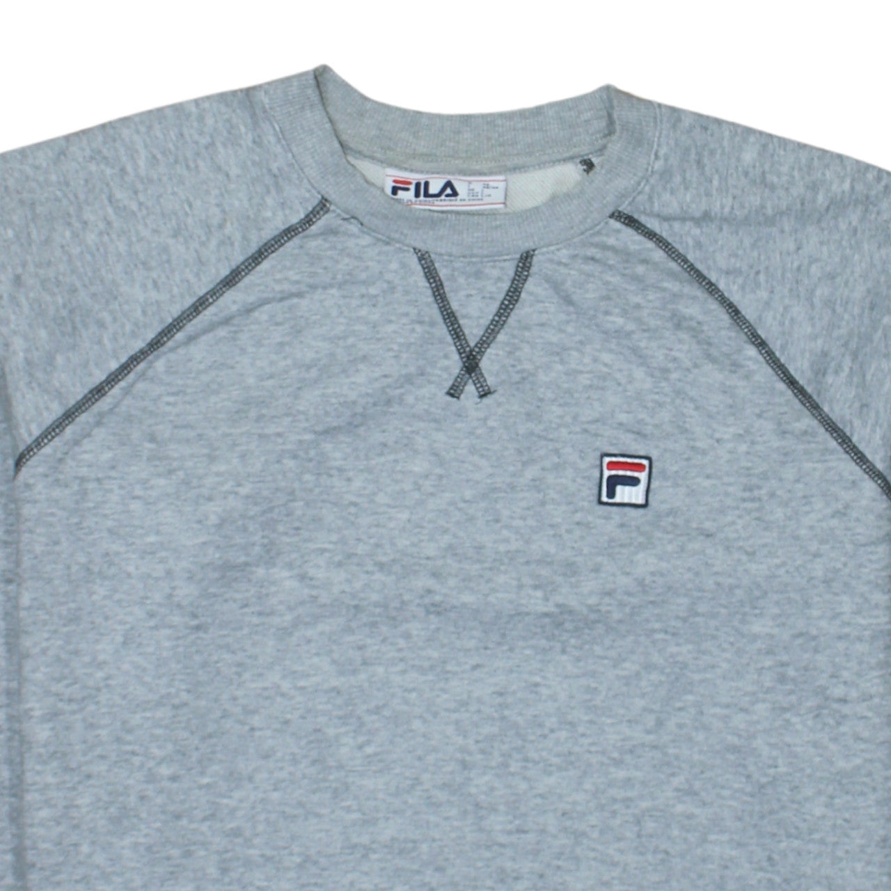 Fila Mens Grey Crew Neck Sweatshirt L Regular Fit Logo Pullover