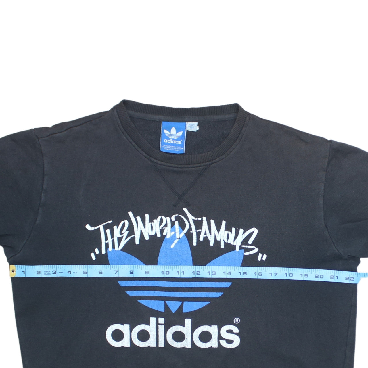Adidas Mens Black Medium Pullover Sweatshirt with Logo Print