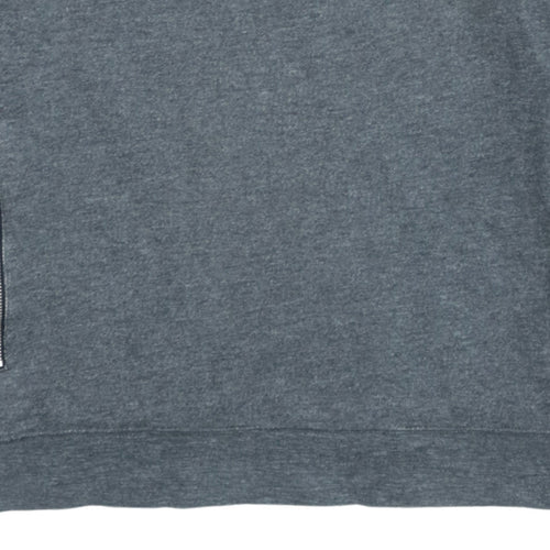 Nike Men's Grey Crew Neck Pullover Sweatshirt M Sports Logo Zip