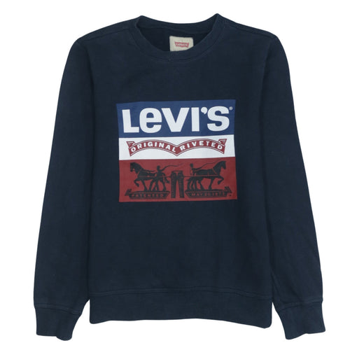 Levi's Boys Blue Logo Crew Neck Pullover Sweatshirt - Size 14 Years